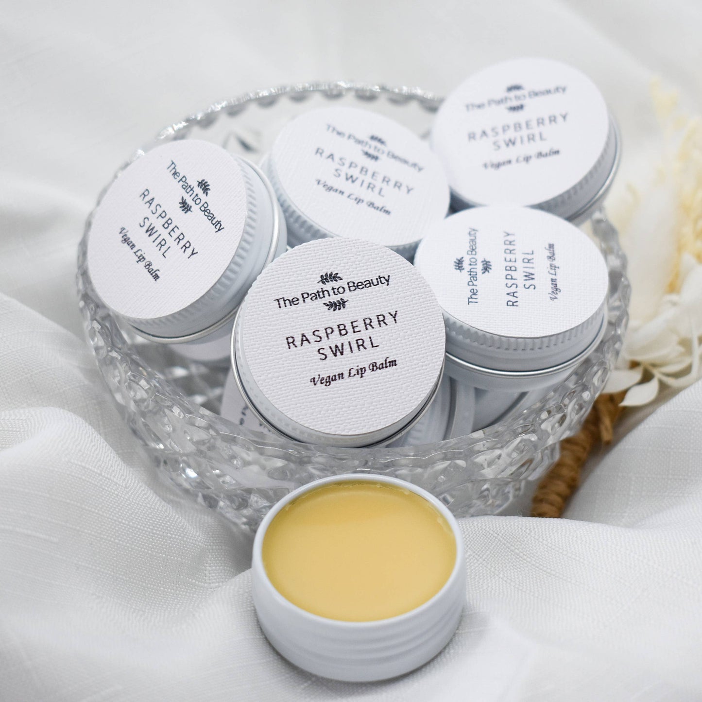 Vegan Lip Balm ~ Raspberry Swirl